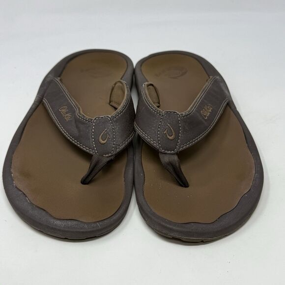 Olukai Ohana Sandals Flip Flops Mens 10 Brown Thong Comfort Casual Beach Preppy - Picture 6 of 15